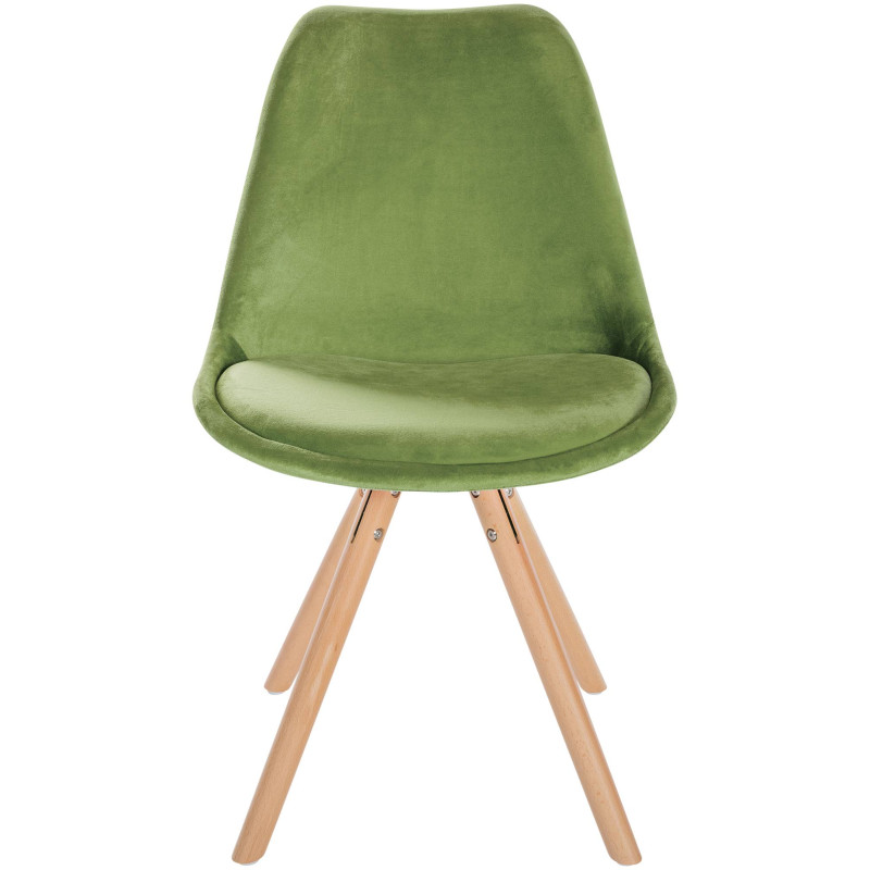 Chaise Sofia ronde en velours vert clair
