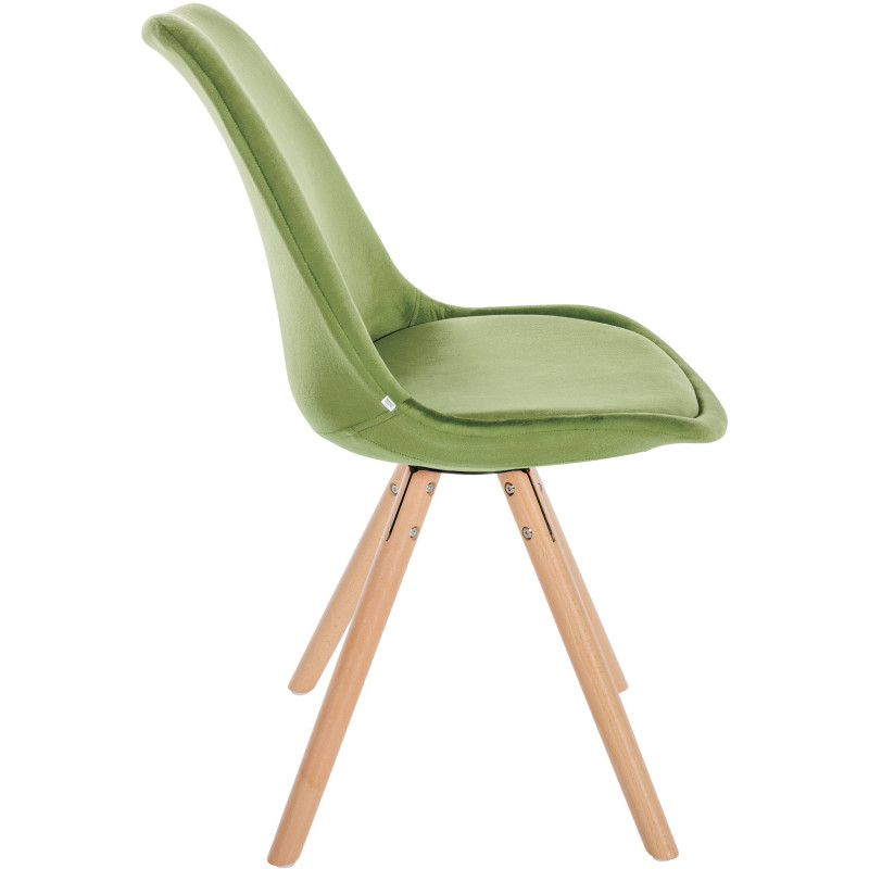 Chaise Sofia ronde en velours vert clair