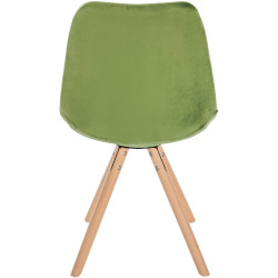 Chaise Sofia ronde en velours vert clair
