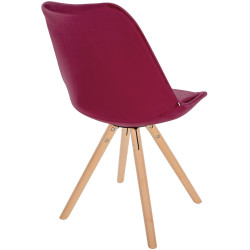 Chaise Sofia ronde en velours rouge bordeaux