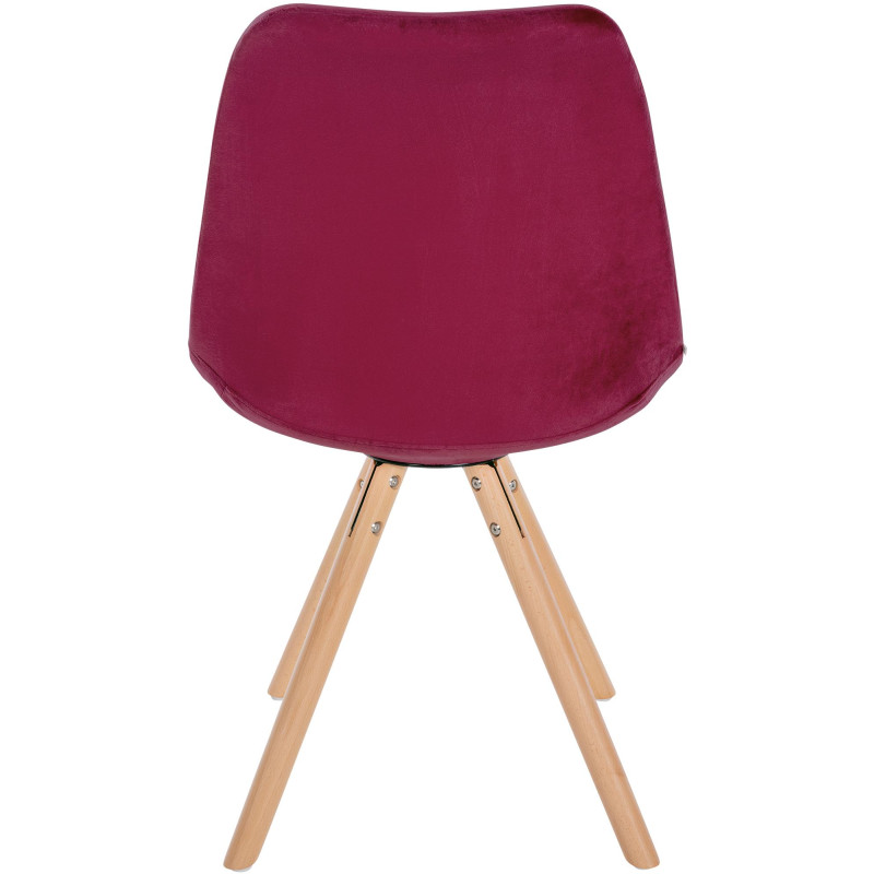 Chaise Sofia ronde en velours rouge bordeaux