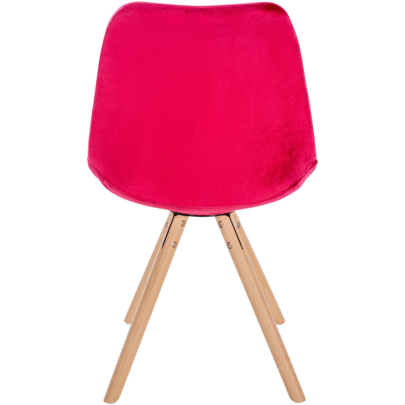 Chaise Sofia ronde en velours rouge
