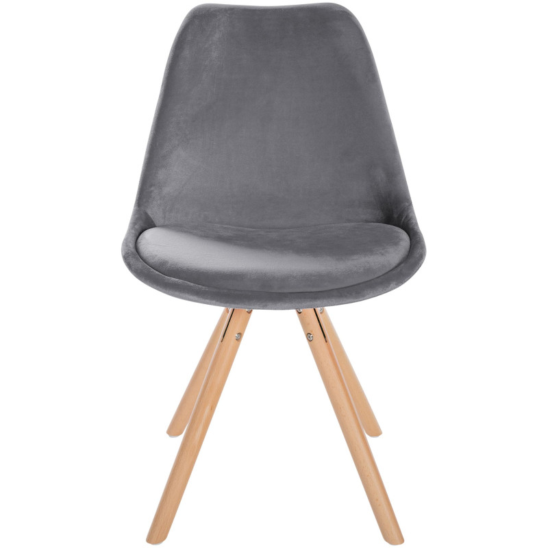 Chaise Sofia ronde en velours gris