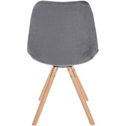 Chaise Sofia ronde en velours gris
