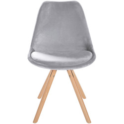 Chaise Sofia ronde en velours gris clair