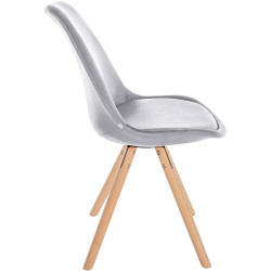 Chaise Sofia ronde en velours gris clair