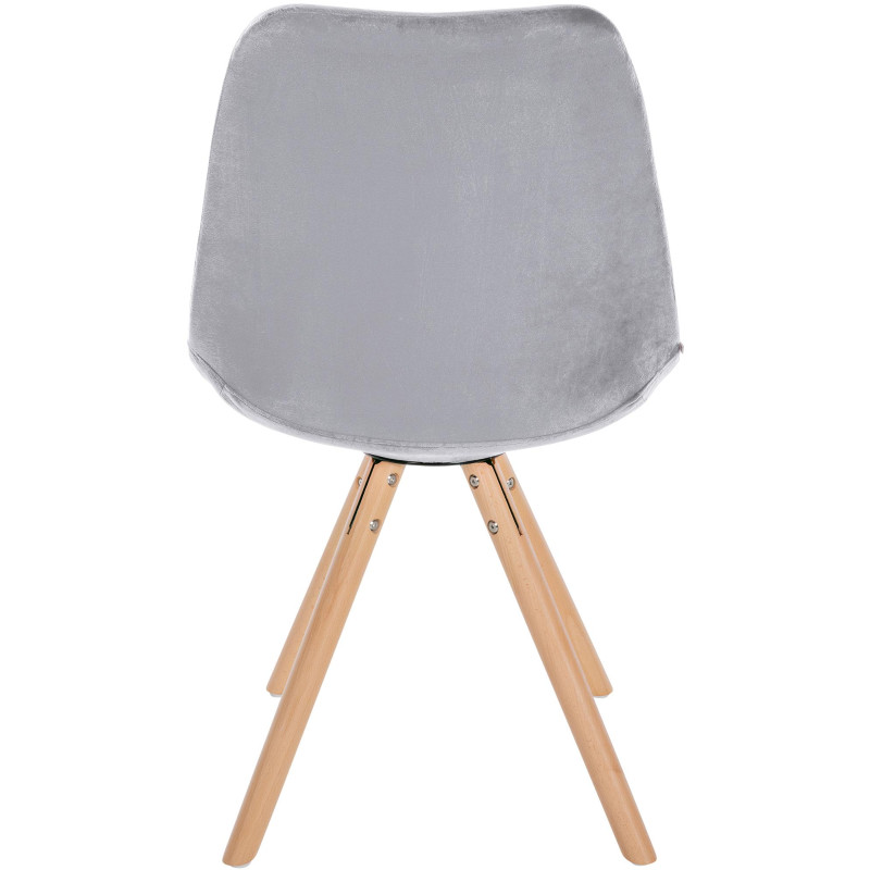 Chaise Sofia ronde en velours gris clair