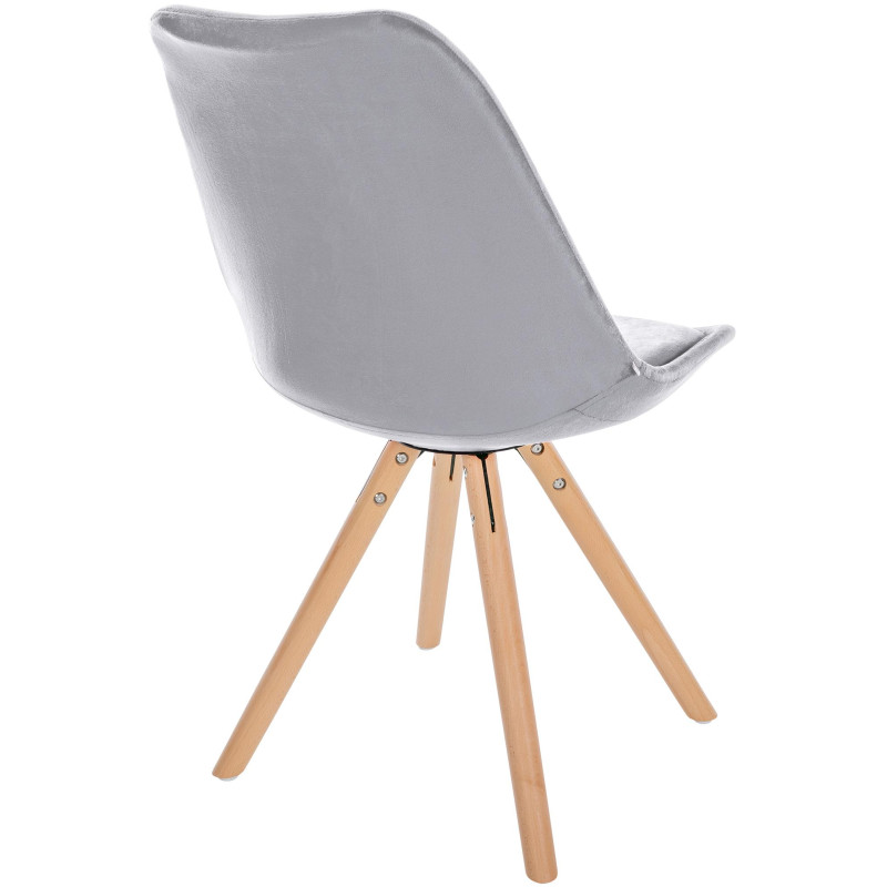 Chaise Sofia ronde en velours gris clair