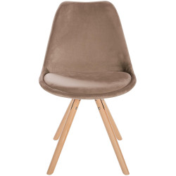 Chaise Sofia ronde en velours brun