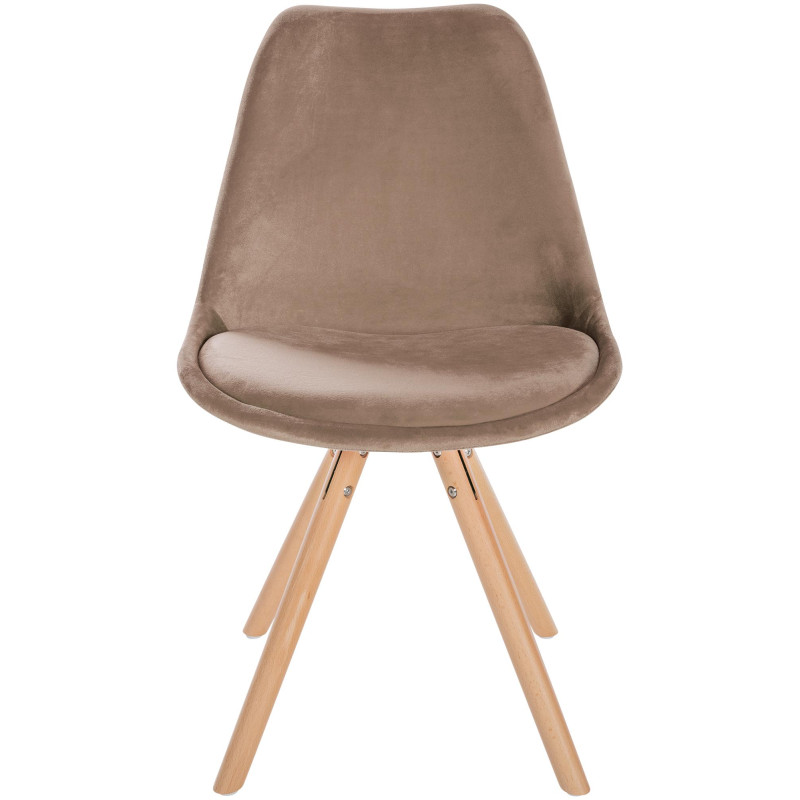 Chaise Sofia ronde en velours brun