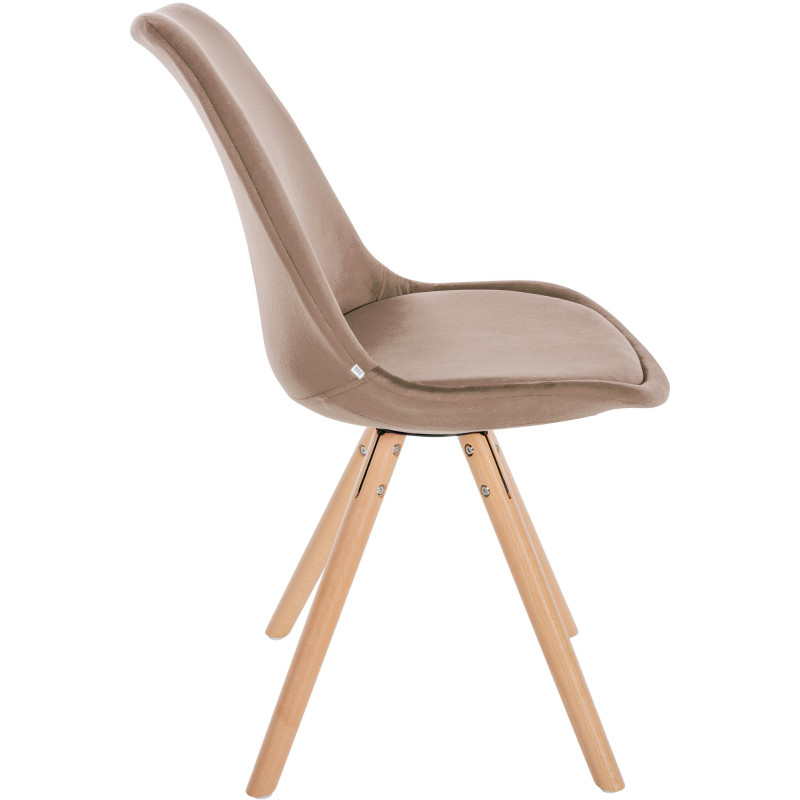 Chaise Sofia ronde en velours brun