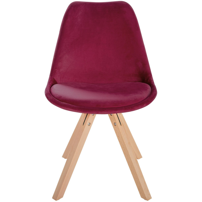Chaise Sofia Velours Carrée rouge bordeaux