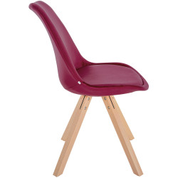 Chaise Sofia Velours Carrée rouge bordeaux