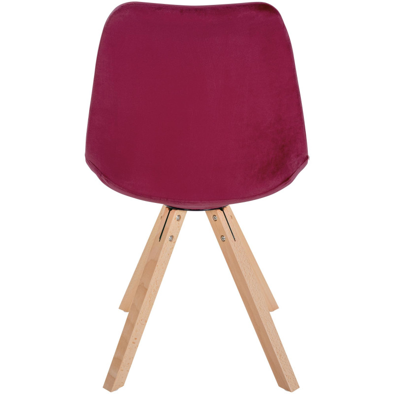 Chaise Sofia Velours Carrée rouge bordeaux
