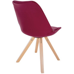 Chaise Sofia Velours Carrée rouge bordeaux
