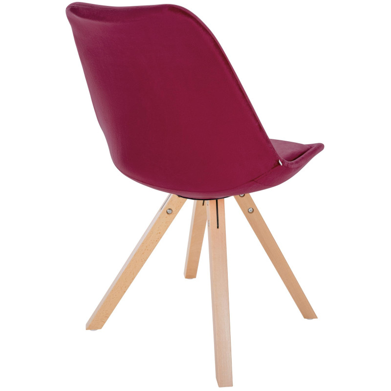 Chaise Sofia Velours Carrée rouge bordeaux
