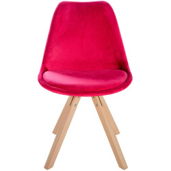 Chaise Sofia Velours Carrée rouge