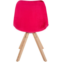 Chaise Sofia Velours Carrée rouge