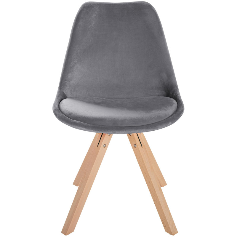 Chaise Sofia Velours Carrée gris