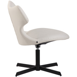 Sedia da lounge Welland in similpelle bianco