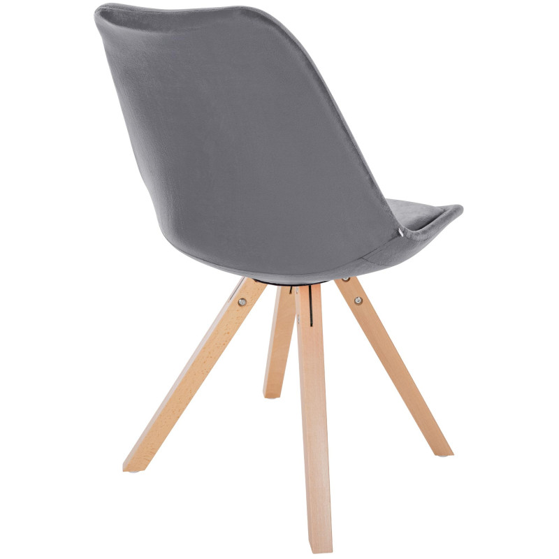 Chaise Sofia Velours Carrée gris