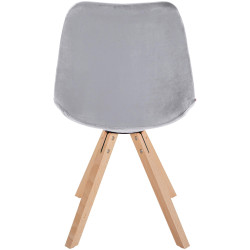 Chaise Sofia Velours Carrée gris clair