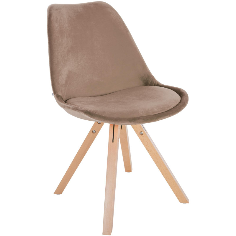 Chaise Sofia Velours Carrée brun