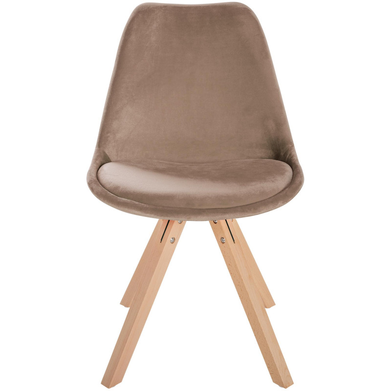 Chaise Sofia Velours Carrée brun