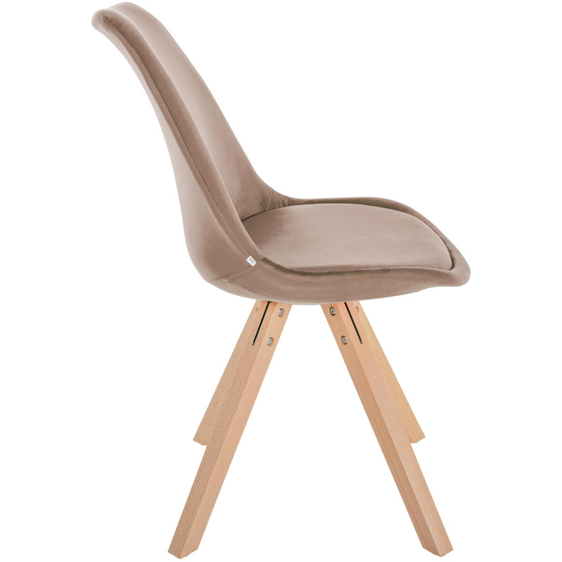 Chaise Sofia Velours Carrée brun