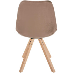 Chaise Sofia Velours Carrée brun
