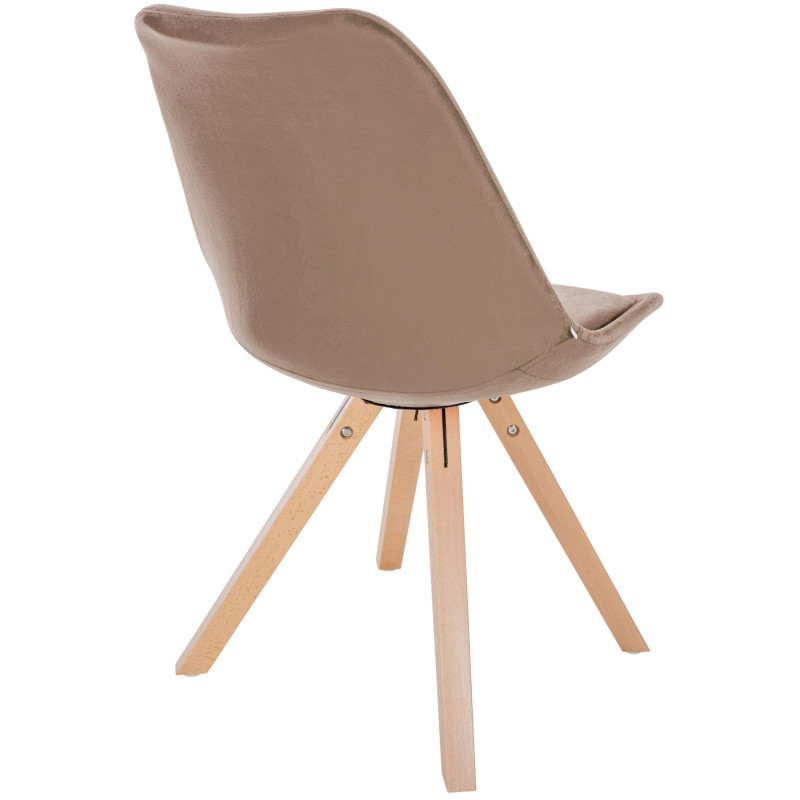 Chaise Sofia Velours Carrée brun