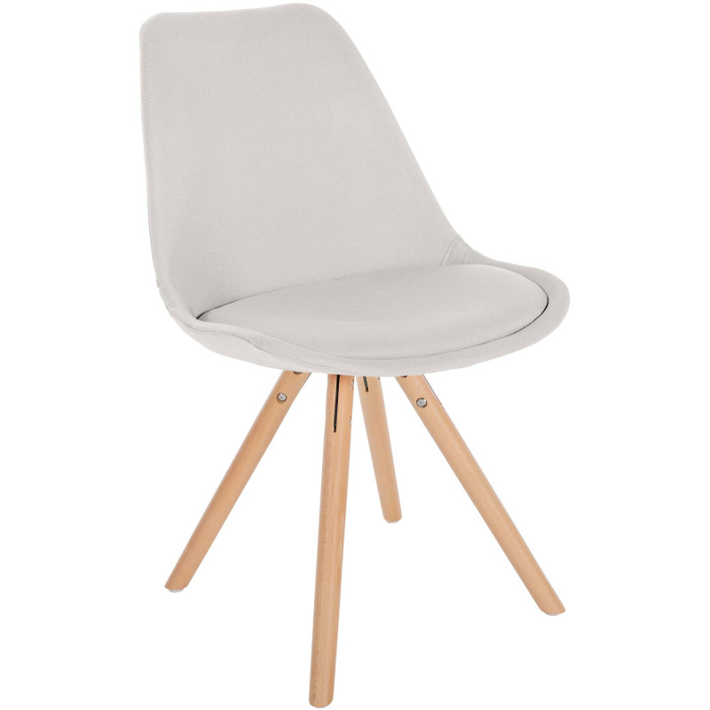 Chaise Sofia en tissu ronde crème