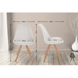 Chaise Sofia en tissu ronde crème
