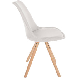 Chaise Sofia en tissu ronde crème