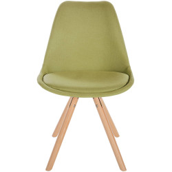 Chaise Sofia en tissu ronde vert