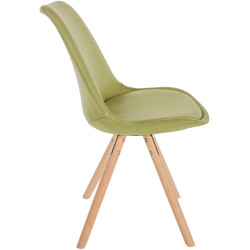 Chaise Sofia en tissu ronde vert