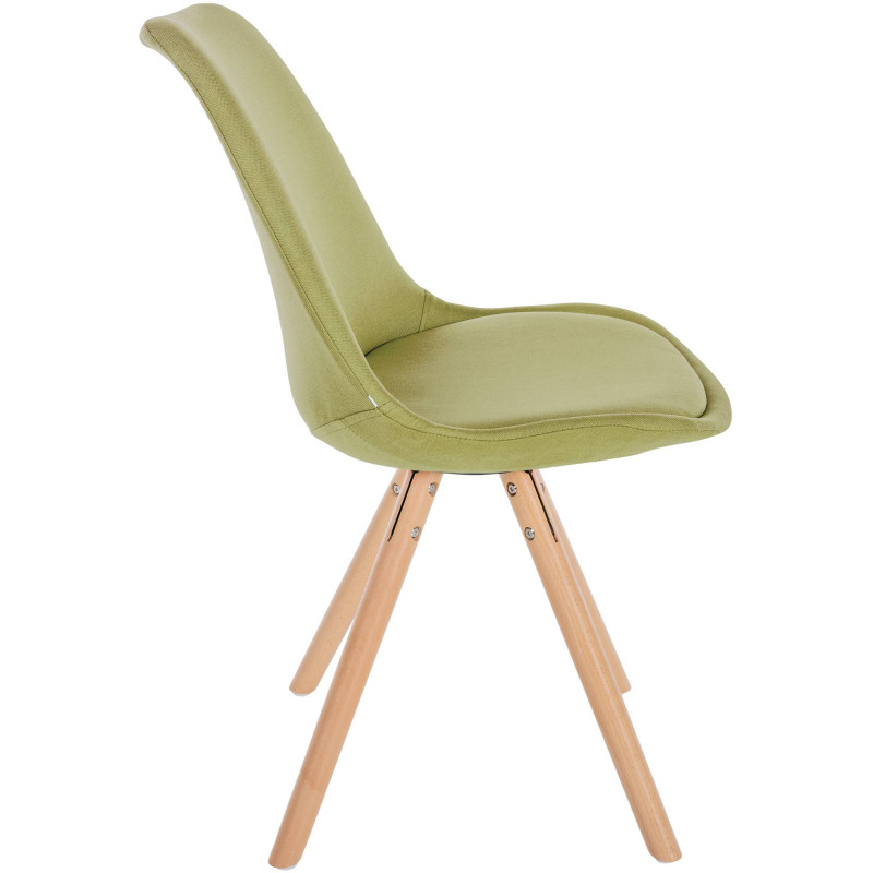 Chaise Sofia en tissu ronde vert