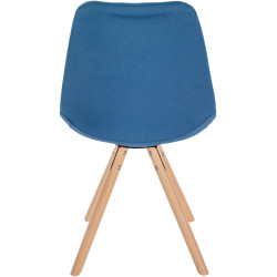 Chaise Sofia en tissu ronde bleu