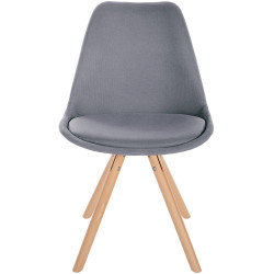 Chaise Sofia en tissu ronde gris clair