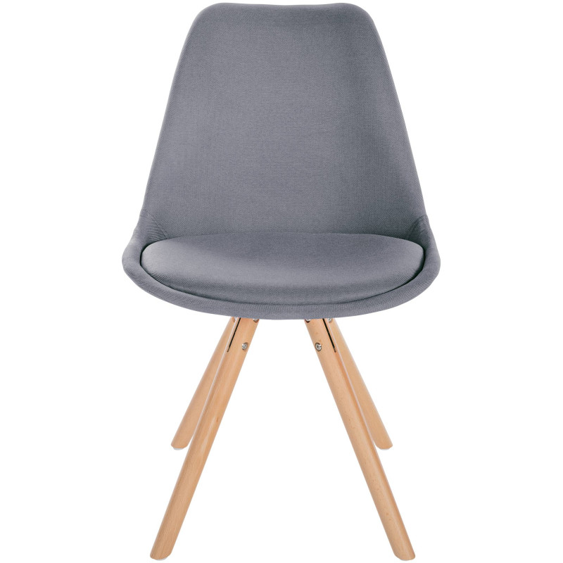 Chaise Sofia en tissu ronde gris clair