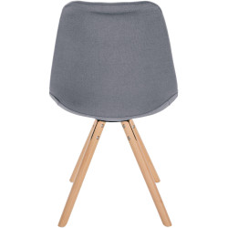 Chaise Sofia en tissu ronde gris clair