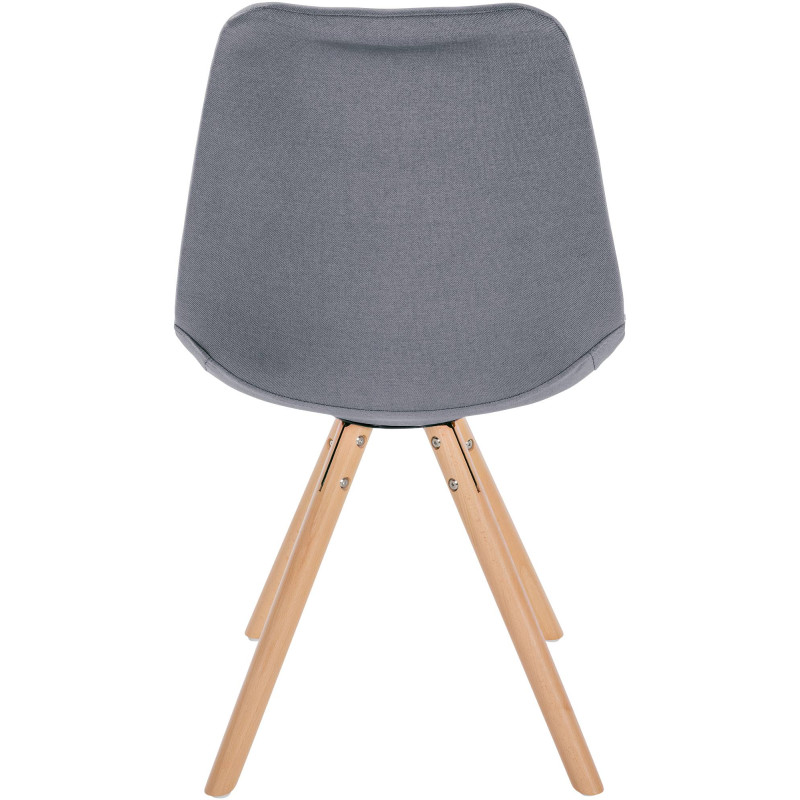Chaise Sofia en tissu ronde gris clair