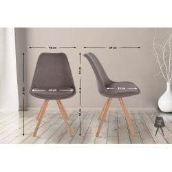 Chaise Sofia en tissu ronde taupe