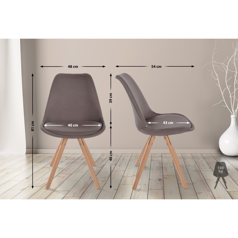 Chaise Sofia en tissu ronde taupe