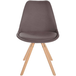Chaise Sofia en tissu ronde taupe