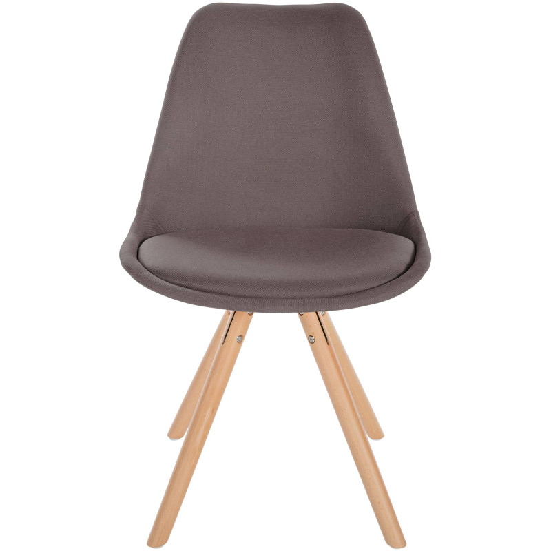 Chaise Sofia en tissu ronde taupe