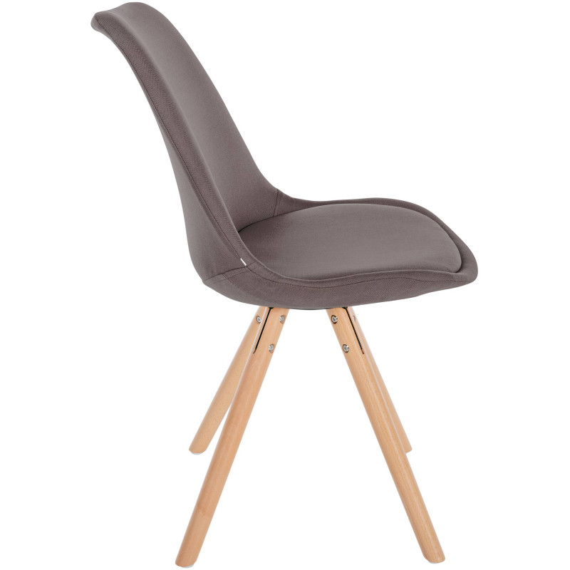 Chaise Sofia en tissu ronde taupe