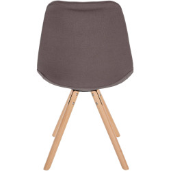Chaise Sofia en tissu ronde taupe