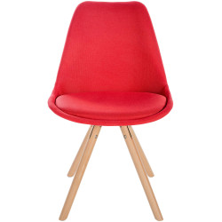 Chaise Sofia en tissu ronde rouge