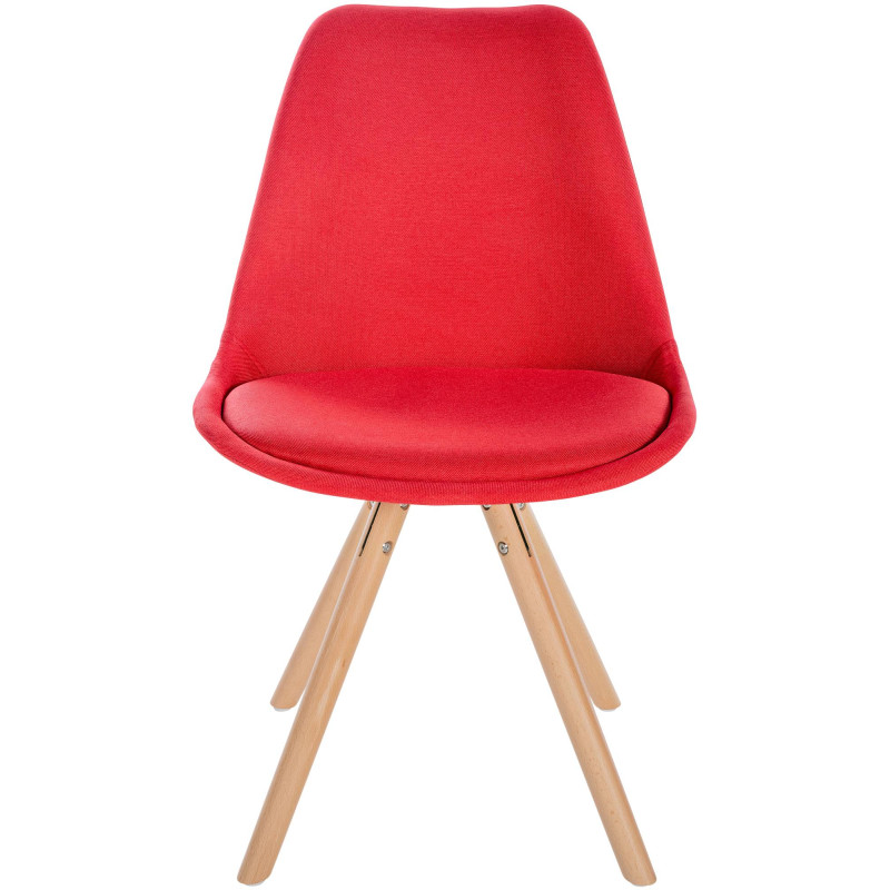 Chaise Sofia en tissu ronde rouge